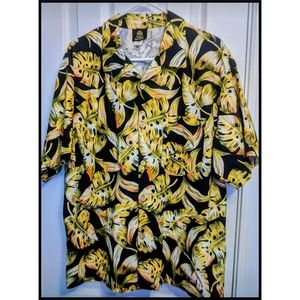 Vtg TOUCAN DANCE BY FAST LANE HAWAIIAN PALM SHIRT
